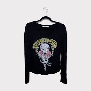 Daydreamer Guns N Roses Thermal Long Sleeve Black Tee Size M